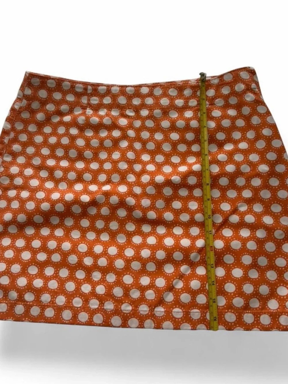 Garnet Hill Orange Polka Dot Mini Skirt Retro Mod Y2K Size 10 100% cotton Whimsy